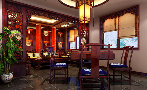成县古典中式风格茶楼包间设计装修效果图